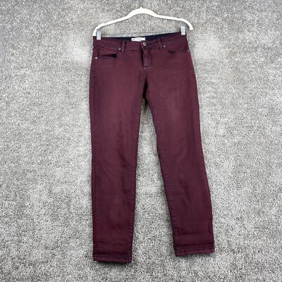 Free People Jeans Womens Size 27 Burgundy Straight Leg Ankle