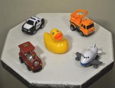 5-Single Vehicles-Value Pk 3; Police, Digger, plane, Train, Duck-FREE SHIP-USA