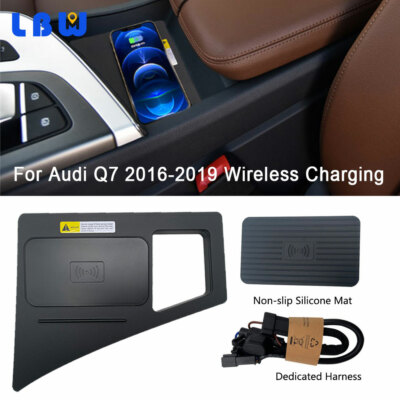 Wireless Car Phone Charger For Audi Q7 2016-2019 Non-Slip Fast Charging  Board