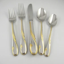Gorham GOLDEN SWIRL 18/8 Stainless Steel Glossy Flatware Your Choice of Pieces