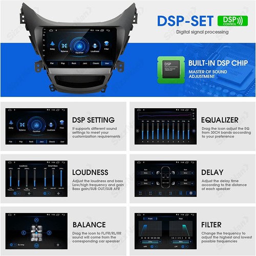Se adapta a Hyundai Elantra 2011-2013 Android 11.0 estéreo de coche Apple CarPlay radio WiFi - Imagen 6 de 16