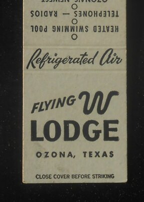 1950s Flying W Lodge Refrigerated Air Phone 222 or 334 Hiway 290 Ozona TX MB
