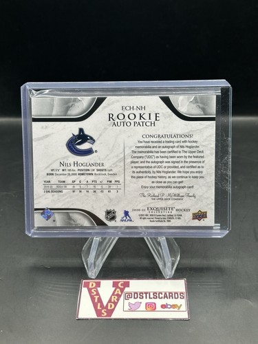 20/21 The Cup - NILS HOGLANDER EXQUISITE RPA /25 #ECH-NH Vancouver Canucks - Picture 2 of 2