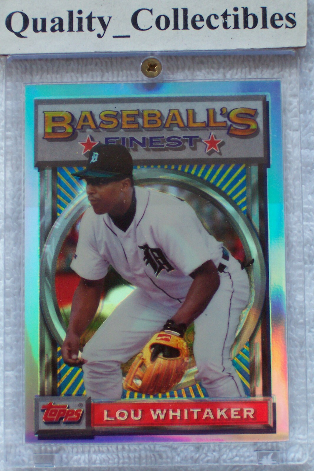 1993 TOPPS FINEST ~ (RARE) LOU WHITAKER REFRACTOR CARD # 2 DETROIT TIGERS