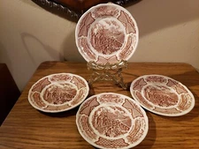 4 Alfred Meakin Fair Winds Brown Bread Plates 7"