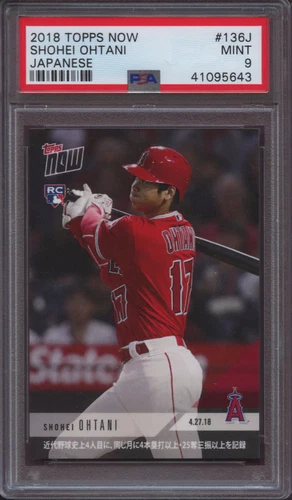 2018 Topps Now 136j Shohei Ohtani Japanese PSA 9 Mint RC