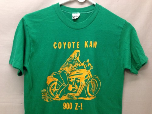 Men's Vintage Coyote Kaw 900 Z-1 Steve Mechanic Kaw Crew Motorcycle T-shirt M