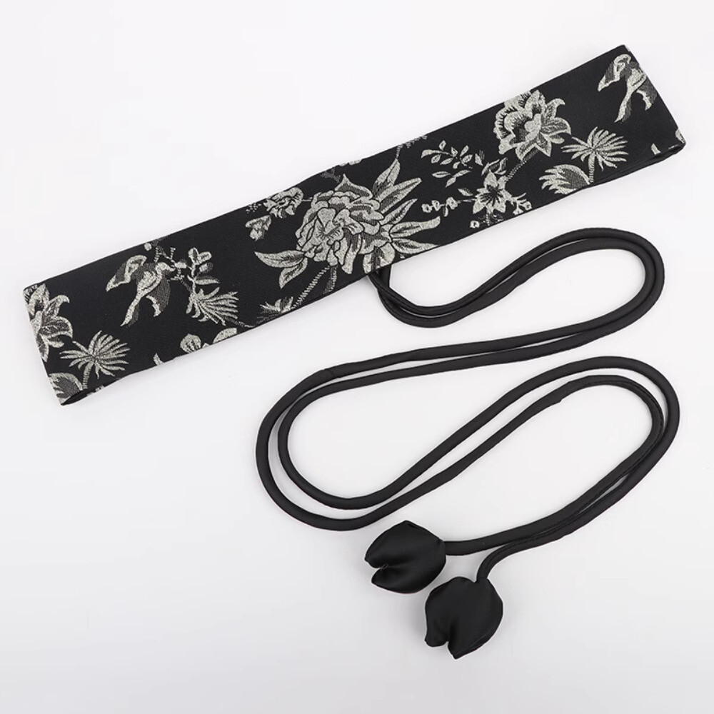 Lady Retro Embroidered Tassel Belt Corset Waistband for  display picture 1