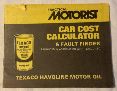 Sammlerstück Texaco Praktischer Autofahrer ''Autokostenrechner & Fehlersucher'' 1975
