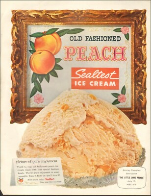 1958 Vintage ad for Sealtest Old Fashioned Peach Ice Cream   091819