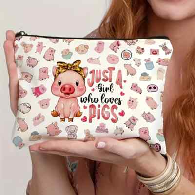 Tasche Just A Girl Who Loves Pigs Reise Kosmetik Waschen Kulturbeutel Federmäppchen