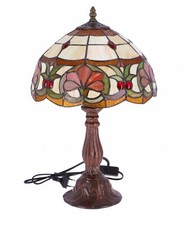 Lampe De Table Style Tiffany Base En Alliage Et Verre Fait Main 45 Cm
