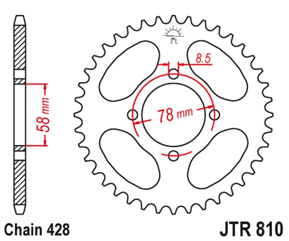 Pignon arrière JT 810 49 pour restaurer la transmission de votre Suzuki RG 80 Gamma