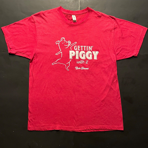 fun BOB EVANS t-shirt - GETTIN' PIGGY WITH IT - country farm living - NEW - (XL) - Picture 2 of 3