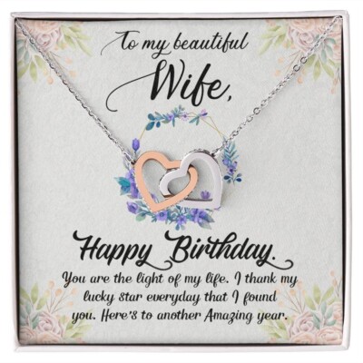 Interlink Herz HALSKETTE Damen Modeschmuck Geschenk für IHRE Frau GEBURTSTAG ...