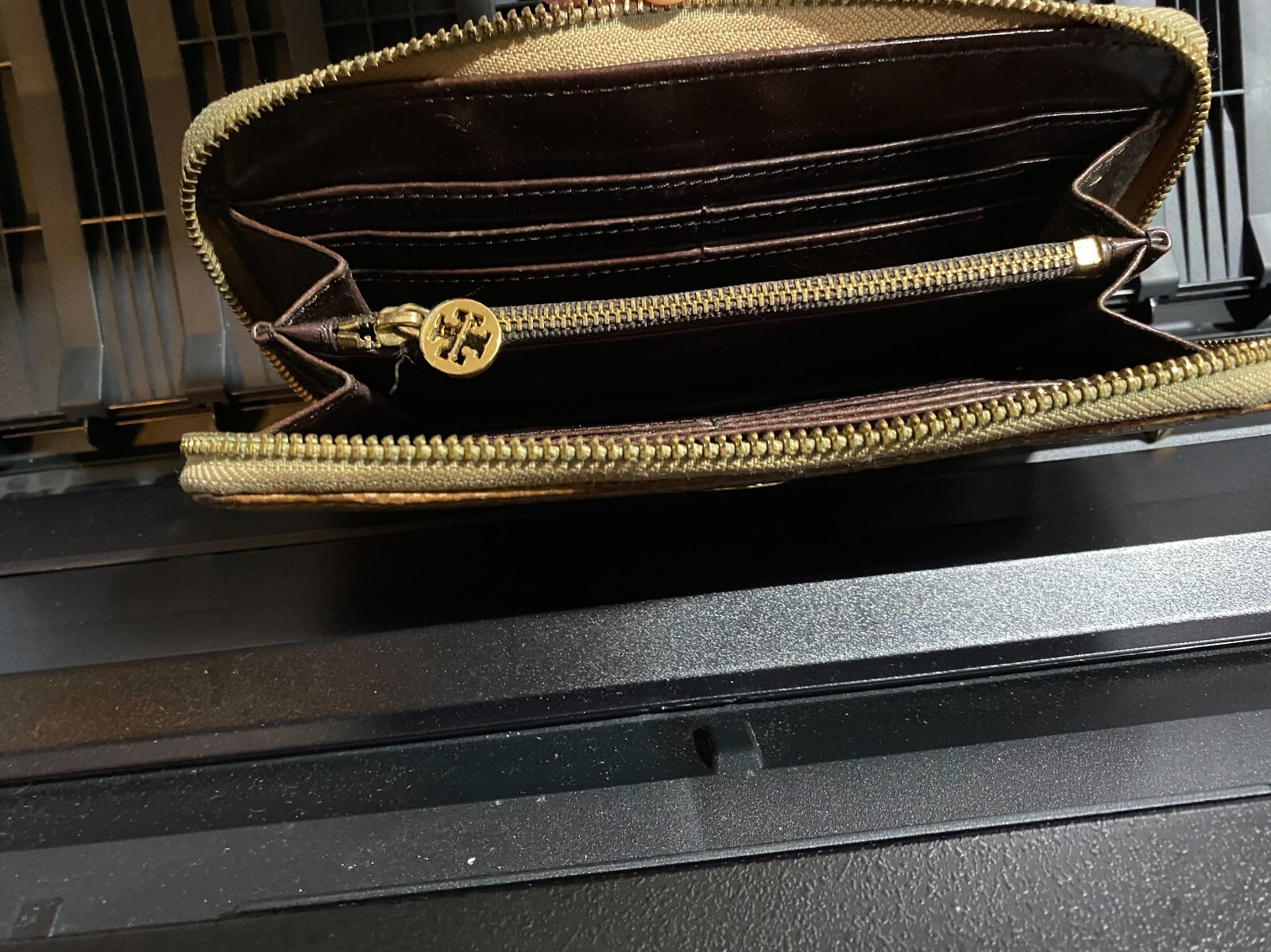 Tory Burch Brown Python Embossed Ziparound Contin… - image 3