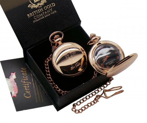 ELVIS PRESLEY TCB Pocket Watch Rose Gold Signed Autographed Luxury Case - Imagen 3 de 3