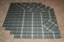 Sandylion 12x12 Single Sided Scrapbook Papers(4) ~ Green Plaid Shirt/Outdoors