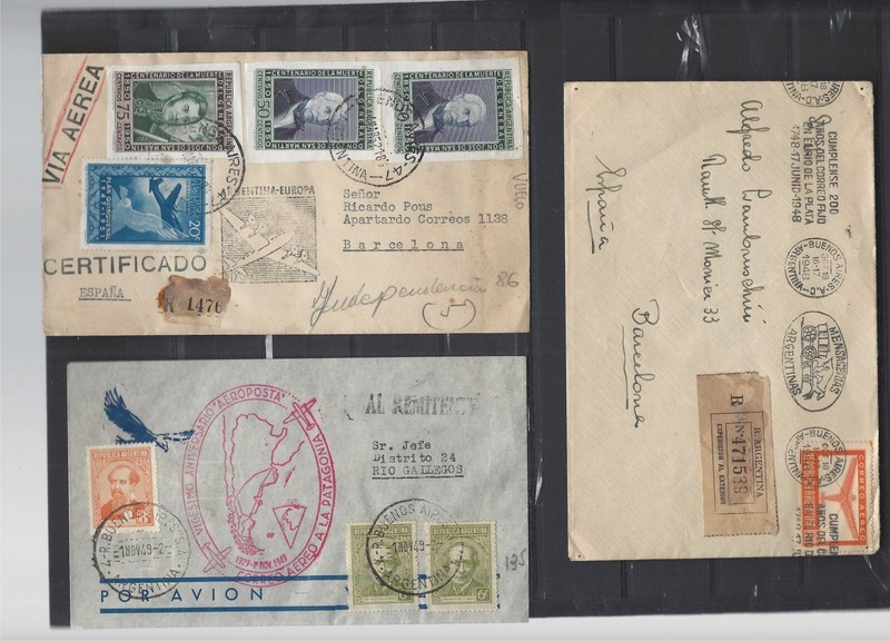 ARGENTINA-SELECTION-COVERS-AIRS-CENSORS-MIXED PERIODS-LOT OF 38-F-VF-#102