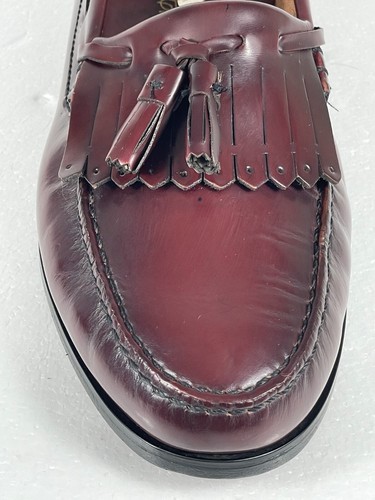 Town & Craft Halbschuhe Herren 9 D Burgund Ochsenblut Leder Quaste Kiltie Halbschuh - Bild 24 von 24