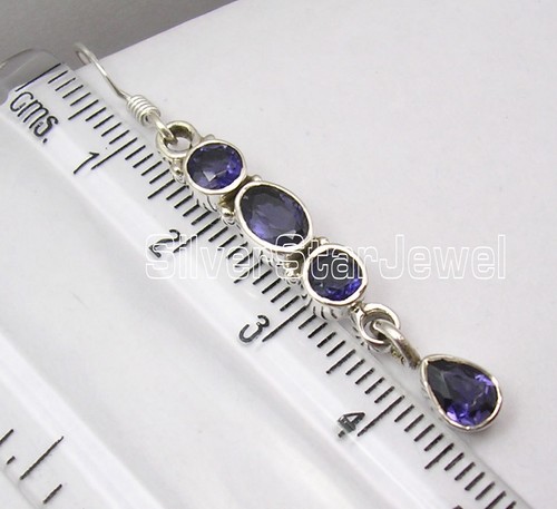 On Sale 925 Pure Silver Real Stones LONG Earrings ! Handcrafted Jewelry NEW - Picture 16 of 28