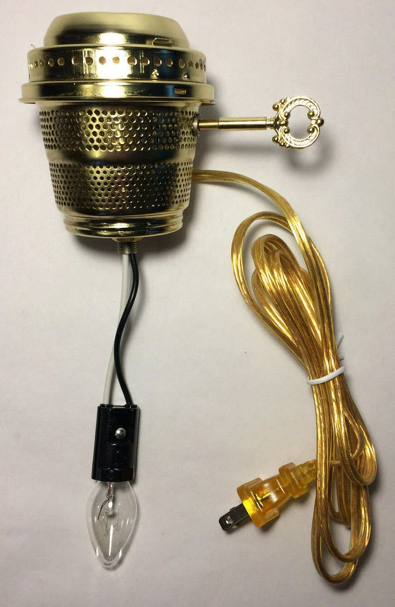 New Brass Electric Burner With 6-Foot Gold Cord For Aladdin Lamps - Model #EB243