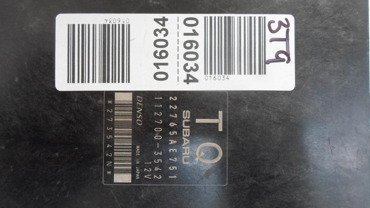 ENGINE COMPUTER SUBARU IMPREZA 2013 22765AE751 112700-3542 2.0L MT