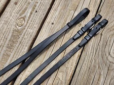 CWD Black 1/2" Flat Curb Weymouth Dressage Reins - SS Buckles - Full Size - NWOT