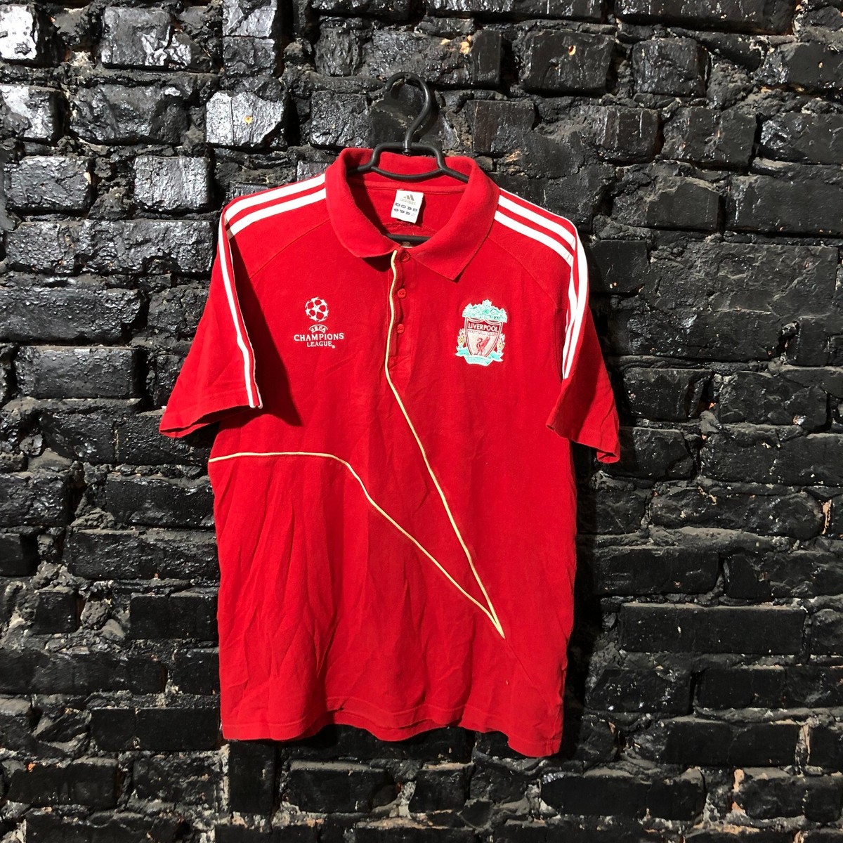 Liverpool Training Jersey Football Polo Shirt Red Adidas Cotton
