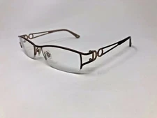 FOSSIL “RAINA” Eyeglasses Frame Half Rimless 52-17-135 Dark Brown U896