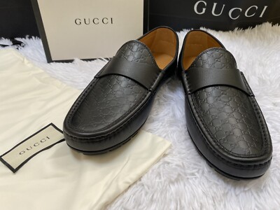 Gucci Driving Signature Men shoes size GG 8 / 8.5 US | eBay Gucci Driving Signature Men shoes size GG 8 / 8.5 US | eBay