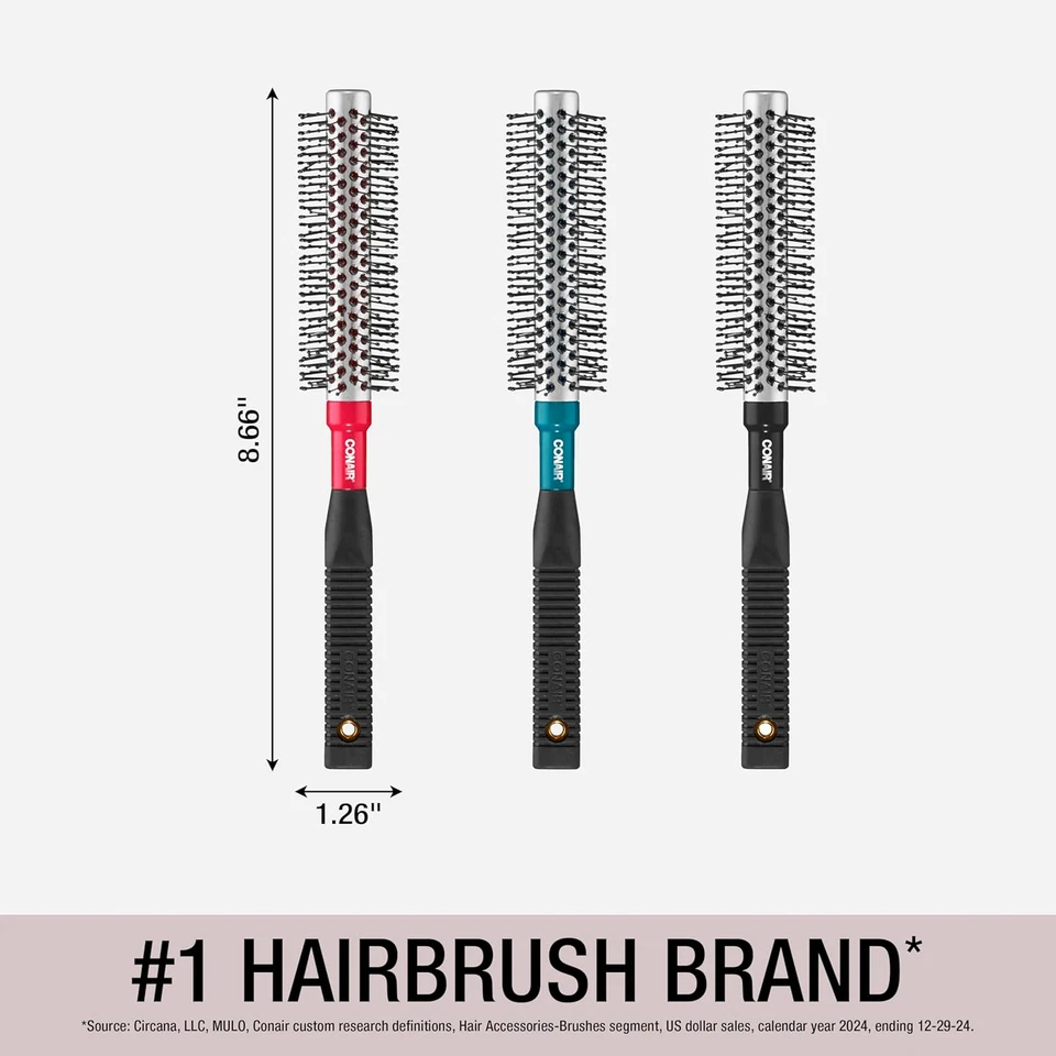 Cepillo de pelo redondo de metal Conair Style & Volumize - Cepillo de secado por soplado - Cepillo para el cabello f Foto 4 de 4
