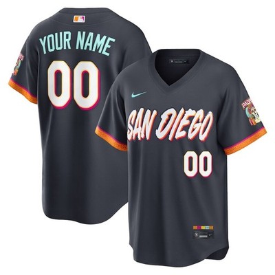 Custom Nike MLB 2026 San Diego Padres City Connect Stitched Obsidian Jersey