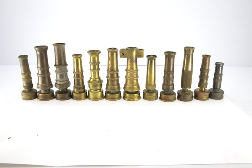 Lot of 12 Vintage Brass Water Hose Nozzles
