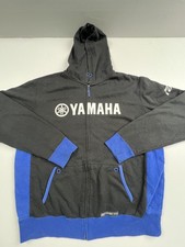 Yamaha Hoodie Sweatshirt Mens 2XL Black Blue Full Zip Factory Effex Motorcycle