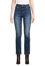 Time and Tru Women  s Mid Rise Straight Leg Jeans, 30" Inseam, Size 4 Dark Blue