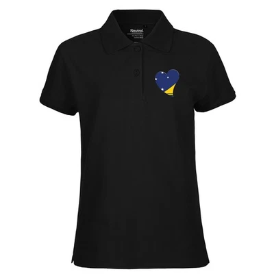 Damen Polo Shirt Tokelau Flagge Herz Geschenkidee Tokelau Geschenk Präsent Mitbr - Bild 1 von 4