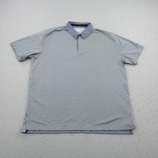 Nike Polo Shirt Mens XL Gray Blue Contrast Tour Performance Dri Fit Golf Stretch