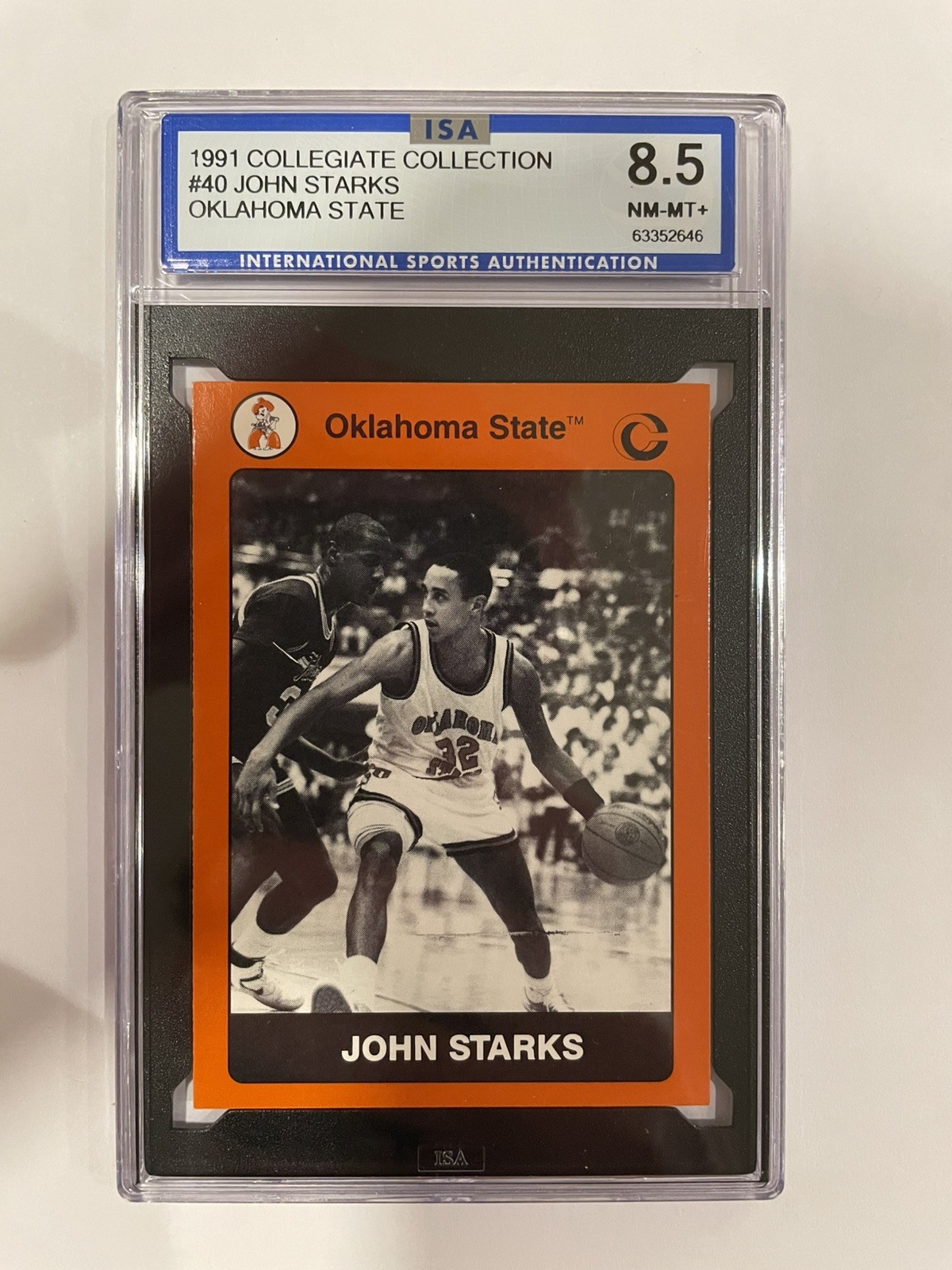 8.5 NM-MT+ 1991 Oklahoma State Collegiate Collection John Starks New York Knicks