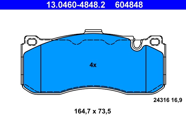 Vorderachse ATE 13.0460-4848.2 Bremsbelagsatz, Scheibenbremse FüR BMW-image