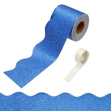 Glitter Bulletin Board Borders, 32.8ft Blue Border