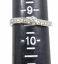 Diamond  Sterling Silver Ladies Wavy Bridal Wedding Band Ring Sz 9.5 3121-LM