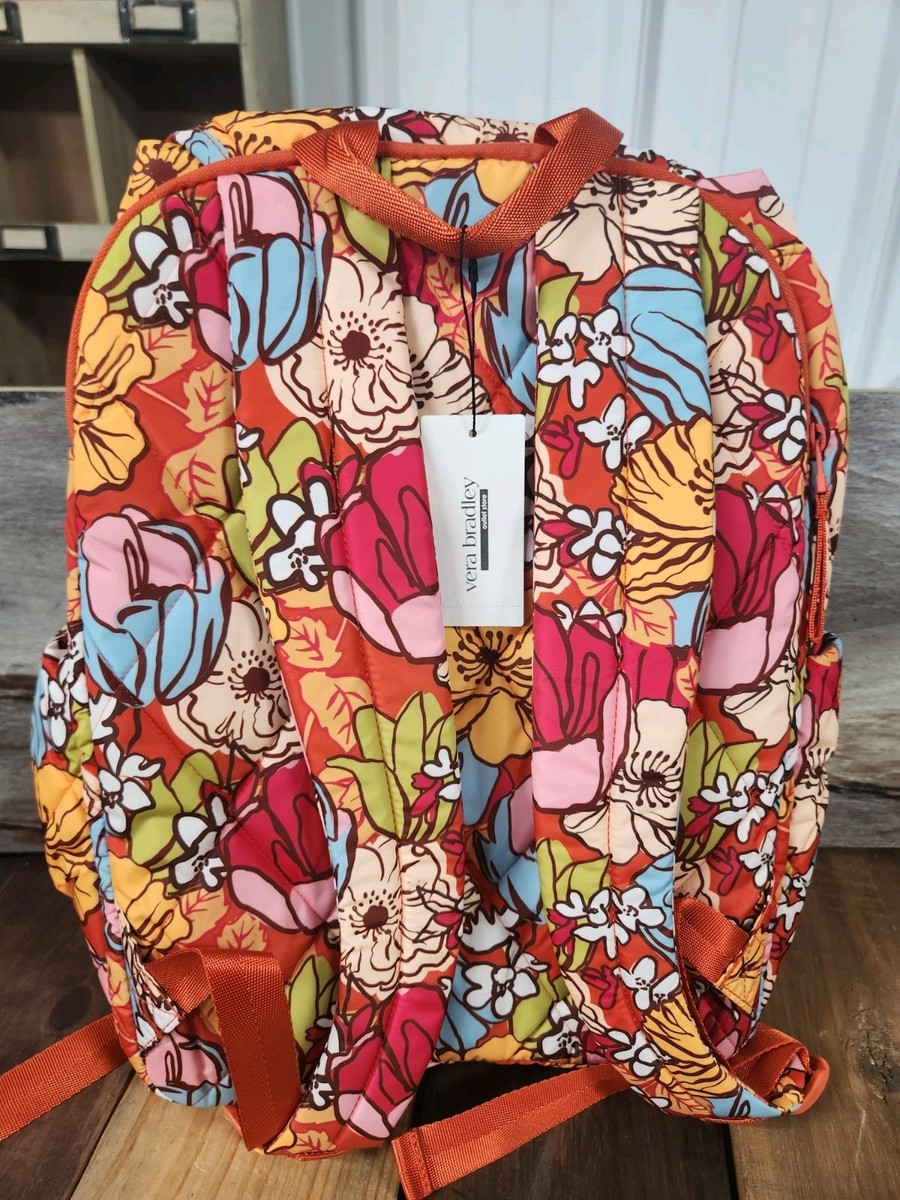 NWT Vera Bradley Essential Rucksack Backpack Midday Garden Retro
