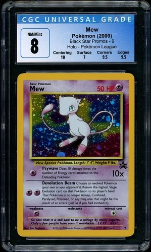2000 Pokemon Black Star Promo Mew #9 Holo CGC 8 NM/MINT