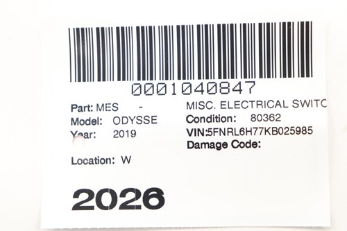 2018 - 2025 HONDA ODYSSEY DASH LEFT SIDE LIFTGATE RELEASE SWITCH BUTTON OEM - Picture 10 of 10