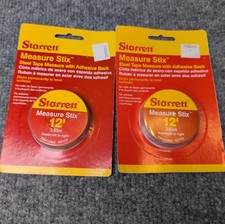 Starrett Measure Stix Steel Tape Measure, Adhesive Back, Lot of 2 (4’ & 6’ roll)