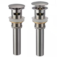 Single Bathroom Vanity Sink Pop up Drain with Overflow, Gunmetal