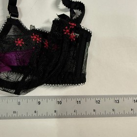 L'Agent by Agent Provocateur Black Lace Bra Floral Sheer Underwire 34A Vintage