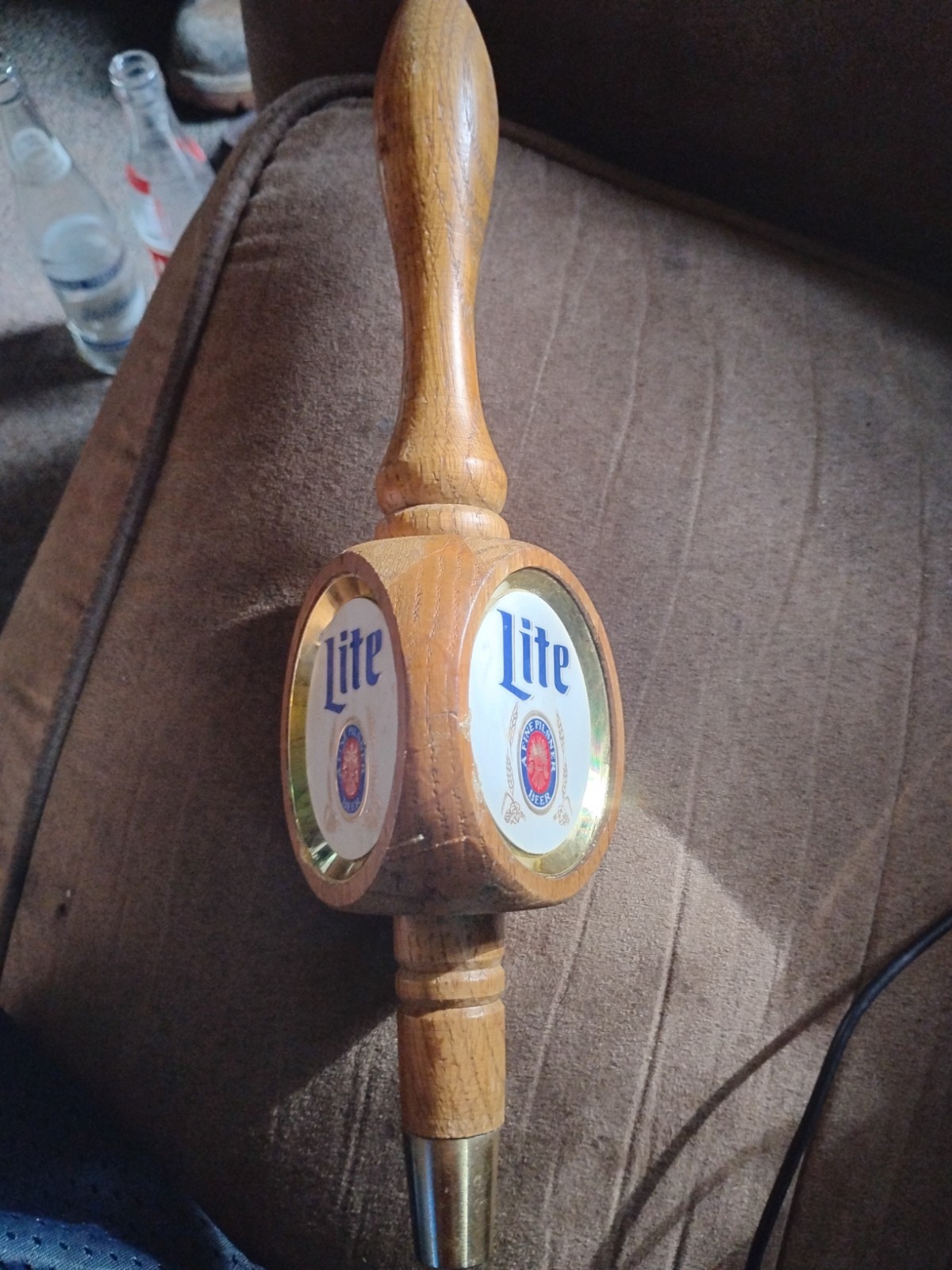 Vintage Miller Lite Beer Oak Beer Tap Handle 11” Long 3 Sided Tavern Keg