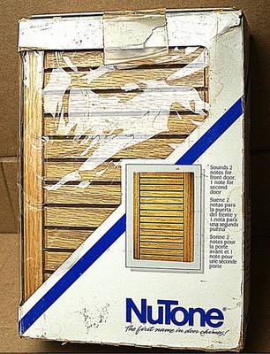 NuTone LA-109LO Door Chime Tambour Light Natural Oak 2-Note NOS USA Made   #9166